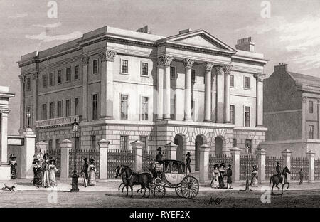 Apsley House, Hyde Park Corner, Londra, Regno Unito, illustrazione di Th. H. Pastore, 1826 Foto Stock