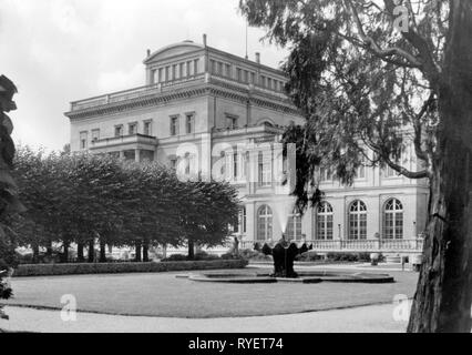 Geografia / viaggi storico, Germania, città e comunità, Essen, edificio, Villa Hügel, vista esterna, cartolina, con timbro postale del 30.6.1962, Additional-Rights-Clearance-Info-Not-Available Foto Stock