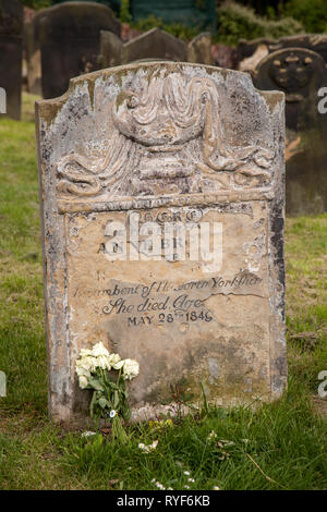 Anne Bronte morì in Scarborough il 28 maggio 1849 di età compresa tra 29 anni. Ella è sepolto nella chiesa di Santa Maria cimitero a Scarborough; Foto Stock