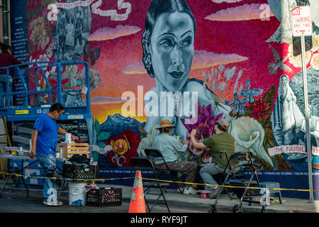 Wall Street arte. Hollywood Boulevard, Los Angeles, 14 Ottobre 2016 Foto Stock