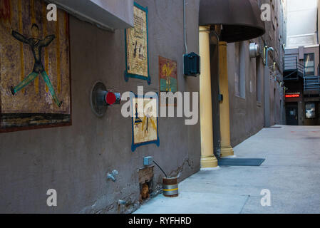 Scene di strada, artwork, vicoli e stradine di Salt Lake City, Utah. Foto Stock