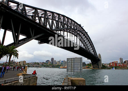 Viaggiare in Australia. Viste e scenic Australia. Il Ponte del Porto di Sydney Foto Stock
