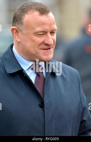 Drew Hendry MP (SNP: Inverness) SNP portavoce dei trasporti, su College Green, Westminster, Marzo 2019 Foto Stock