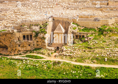 Zaccaria tomba nel torrente Kidron, Gerusalemme, Israele Foto Stock