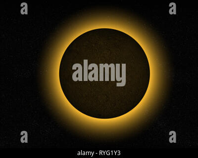 3D rendering di una luna piena di eclipse Foto Stock