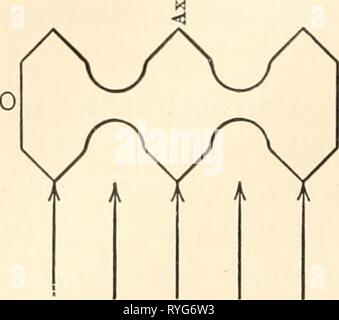 Chimici elementari elementarychemi microscopia00cham Anno: 1921 22 elementari microscopia chimica .y luce assiale' o Fig. superficie può essere in dubbio; ma se l'illuminazione obliqua essere impiegati, solitamente molto debole ombroso immagine della superficie inferiore sarà B essere osservati, leggermente fuori di simmetria con la superficie superiore. Oscillare lo specchio su un lato o decentering il diaframma di iride del condensatore quando questo è possibile e constatando allo stesso tempo qualsiasi variazione prodotta nell'immagine, dimostrerà che l'immagine della superficie superiore presenta l'aspetto di scorrere oltre la parte inferiore, fornendo l'oggetto- ho Foto Stock