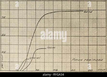 Indagini ecologiche dopo la germinazione e la rapida crescita di alberi forestali ecologicalinvest00boeruoft Anno: 1916 Fig. I. La germinazione curve dei finlandesi divaricata. Fig. 2. Le curve di germinazione dei finlandesi rcsinosa. Foto Stock