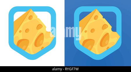 Stemma con formaggio, vettore logo per negozi di formaggio Illustrazione Vettoriale