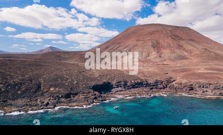 Vista aerea della costa orientale di Fuerteventura Foto Stock