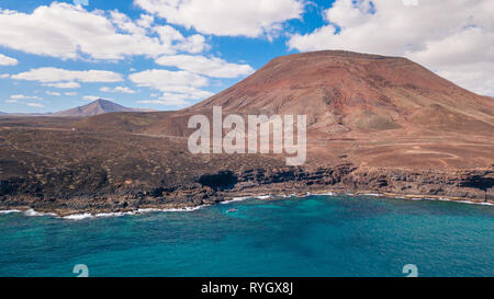 Vista aerea della costa orientale di Fuerteventura Foto Stock