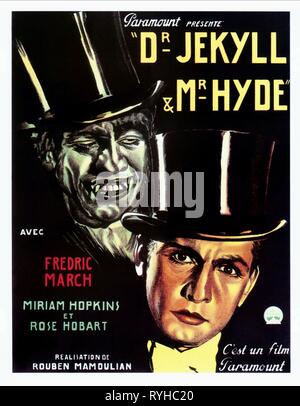 FREDRIC MARZO POSTER, DR. JEKYLL e il sig. HYDE, 1931 Foto Stock