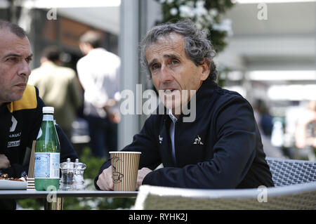 Motorsports: FIA Formula One World Championship 2019, il Gran Premio d'Australia, Alain Prost (fra il Team Renault F1), Foto Stock