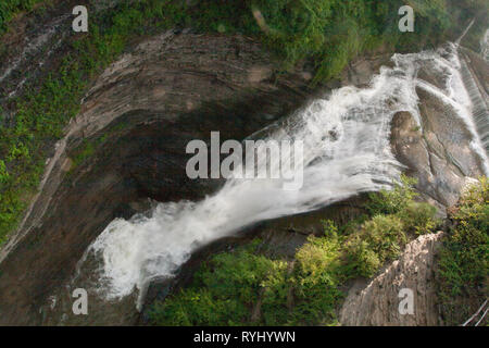 Taughannock superiore scende, Taughannock cade parco dello Stato di New York Foto Stock