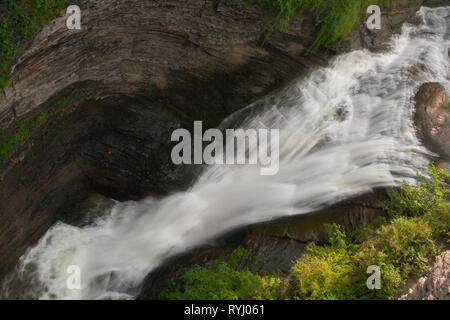 Taughannock superiore scende, Taughannock cade parco dello Stato di New York Foto Stock