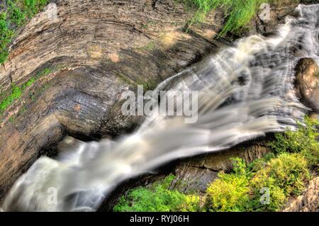 Taughannock superiore scende, Taughannock cade parco dello Stato di New York Foto Stock