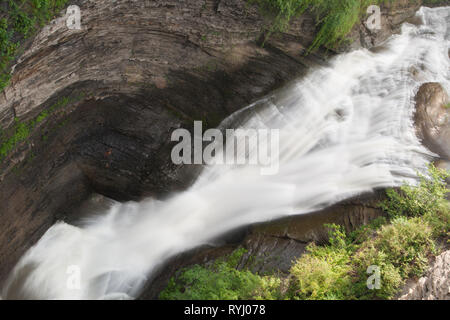 Taughannock superiore scende, Taughannock cade parco dello Stato di New York Foto Stock