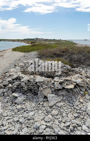 Beacon Island era conosciuto come Batavia nel cimitero del dai sopravvissuti al naufragio di Batavia (Nota: Questa fotografia è stata scattata nel 2012 prima di riabilitazione Foto Stock