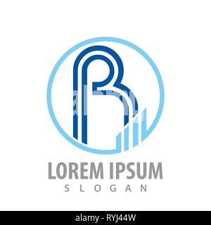 Cerchio lettera R con grafico concept design. Simbolo grafico elemento di modello Illustrazione Vettoriale