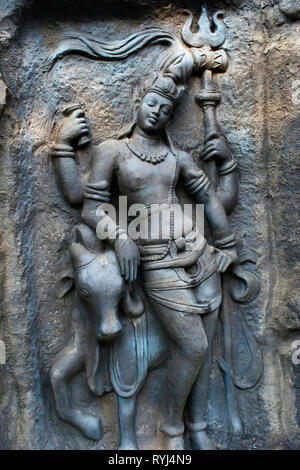 Tempio Hadshi, Sant Darshan Museum, vicino tikona Vadgoan Maval, Distretto di Pune, Maharashtra, India. Foto Stock