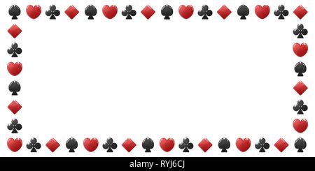 Adatta il telaio della carta. Illustrazione vettoriale. Giochi d'azzardo. Banner rettangolare. Illustrazione Vettoriale