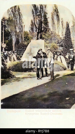 Rudolf, principe ereditario di Austria, 1908, Budapest, Kronprinz Rudolf, Denkmal, Ungheria Foto Stock