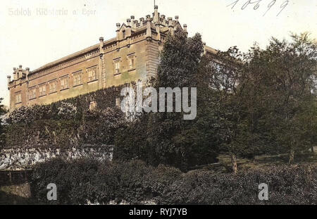 Klášterec nad Ohří Chateau, 1909, Ústí nad Labem Regione, Klösterle, Schloß, Repubblica Ceca Foto Stock