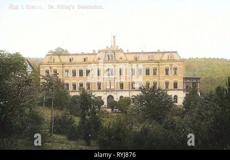 Edifici termali in Sassonia, 1909, Erzgebirgskreis, Hartha, il dottor Pillings, sanatorio, Germania Foto Stock