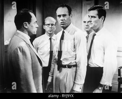 Ad esempio MARSHALL, John Fiedler, Henry Fonda, Ed Begley, ROBERT WEBBER, dodici uomini arrabbiati, 1957 Foto Stock