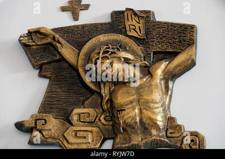 Via della croce. Stazione 12. Gesù muore sulla croce Comunità Domenicana di Bien Hoa. Il Vietnam. Foto Stock