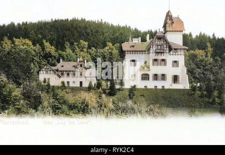 Ville a Mariánské Lázně, 1901, Regione di Karlovy Vary, Marienbad, Villa Lug ins Land, Repubblica Ceca Foto Stock