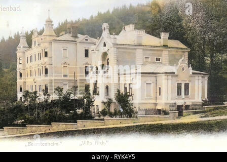 Ville a Mariánské Lázně, 1901, Regione di Karlovy Vary, Marienbad, Beamtenheim, Villa Aich, Repubblica Ceca Foto Stock