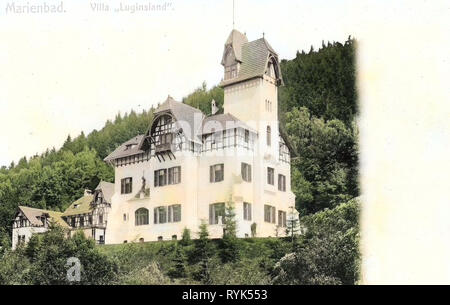 Ville a Mariánské Lázně, 1901, Regione di Karlovy Vary, Marienbad, Villa Luginsland, Repubblica Ceca Foto Stock