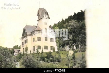 Ville a Mariánské Lázně, 1901, Regione di Karlovy Vary, Marienbad, Villa Luginsland, Repubblica Ceca Foto Stock