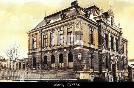 Scuole nel distretto di Děčín, edifici in Krásná Lípa 1916, Ústí nad Labem Regione, Schönlinde, Fachschule für Wirkerei, Repubblica Ceca Foto Stock