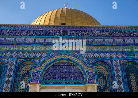 Cupola della roccia di Gerusalemme Est, Israele. Foto Stock