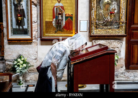 Alexander Nevsky chiesa ortodossa russa, a Gerusalemme, Israele. Foto Stock
