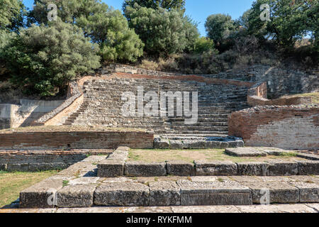 Tempio e teatro della città antica di Apollonia, Albania Foto Stock