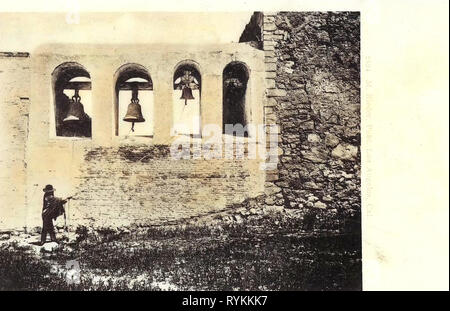 Le campane in California, San Juan Capistrano, California, 1903, San Juan, campane di San Juan Capristrano missione', Stati Uniti d'America Foto Stock