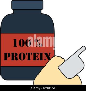 Design piatto icona della proteina conteiner in ui di colori. Illustrazione Vettoriale. Illustrazione Vettoriale