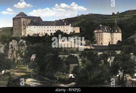 Bečov nad Teplou Castle, edifici di Bečov nad Teplou, 1913, Regione di Karlovy Vary, Petschau, Schloß Petschau, Repubblica Ceca Foto Stock