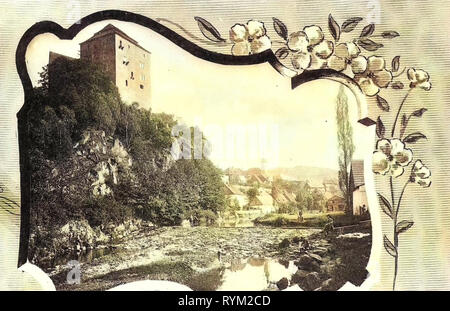 Bečov nad Teplou Castello, 1906, Regione di Karlovy Vary, Petschau, Sommerfrische Petschau, Repubblica Ceca Foto Stock