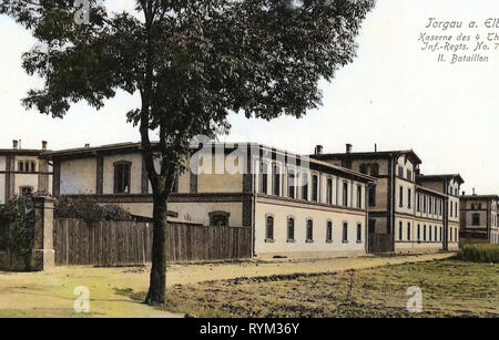 Torgau caserma dell'esercito prussiano, le strutture militari di Germania, 1906 Landkreis Nordsachsen, Torgau, Kaserne des 4. Thüringischen Infanterie, Reggimento Nr. 72 II. Battaglione Foto Stock