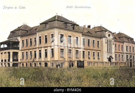 Ospedali della Sassonia, edifici di Torgau, 1908, Landkreis Nordsachsen, Torgau, Städtisches Krankenhaus, Germania Foto Stock