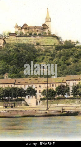 Il trasporto ferroviario in Ústí nad Labem Regione, navi della Repubblica ceca, Ristoranti in Ústí nad Labem, Větruše (ristorante), 1903, Ústí nad Labem Regione, Aussig, Elba, Ferdinandshöhe Foto Stock