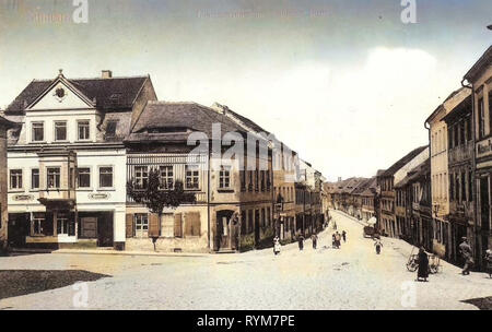 Edifici in Kamenz, piazze urbane, 1903, Landkreis Bautzen, Furriers in Hoyerswerda, Kamenz, Hoyerswerdaer und Bautzener Straße, Germania Foto Stock