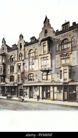 Edifici di Wurzen, negozi in Sassonia, 1903, Landkreis Leipzig, Wurzen, Geschäftsstraße, Germania Foto Stock