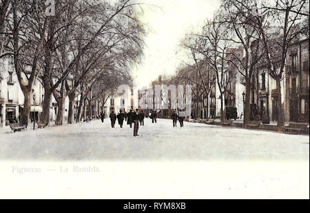 Avenues in Catalogna, edifici a Figueres, 1903, Catalonia, Figueras, La Rambla Foto Stock