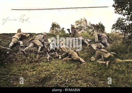 1. Königlich Sächsische Maschinengewehr-Abteilung Nr. 12 mg 08, 1905 cartoline, 1905, 1. Königlich Sächsische Maschinengewehr, Abteilung Nr. 12 Foto Stock