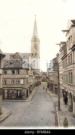 Chiese in Aschersleben, negozi in Sassonia-Anhalt, edifici in Aschersleben, 1905, Sassonia-Anhalt, Aschersleben, Hinter dem Turm, Germania Foto Stock