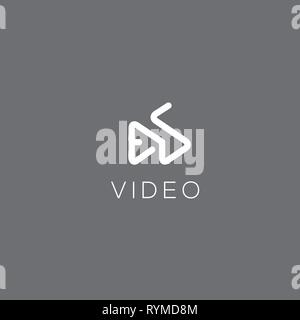 Logo Video. La produzione video emblema. I video noleggiati segno. Il logo del cinema Illustrazione Vettoriale
